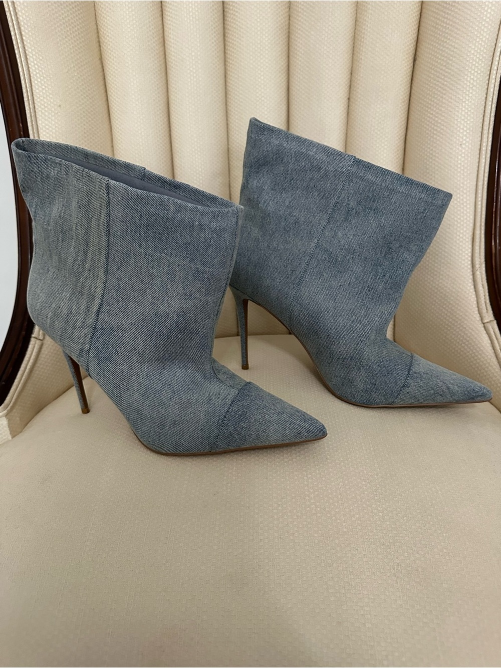 Good American Denim Statement Bootie 4.5” Stiletto Pointed Toe Size 13